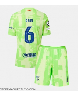 Barcelona Paez Gavi #6 Maglia Gara Terza Repliche 2024-25 Bambino